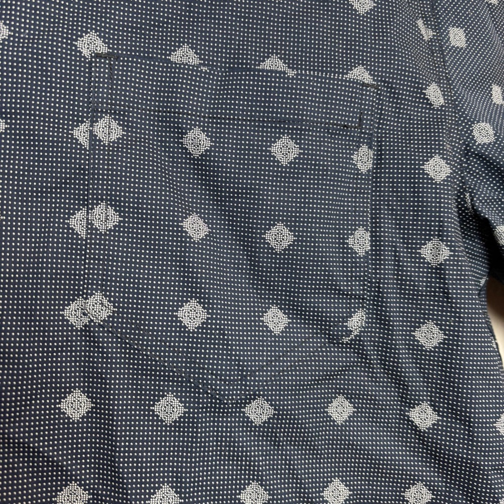 Cody James Mens S Navy Blue Galaxy Geo Diamond Print Button Shirt Cowboy Western - Picture 4 of 15